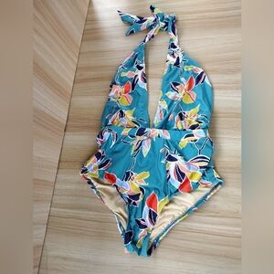 ModCloth Tropical Floral One Piece Swimsuit Size Small NWOT